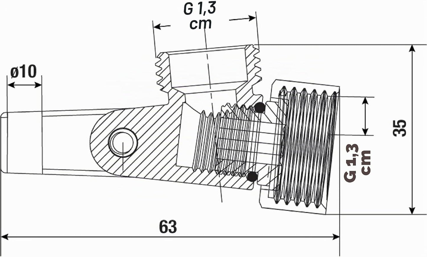 Dethleffs dusjoppheng / dusjledd 1/2"