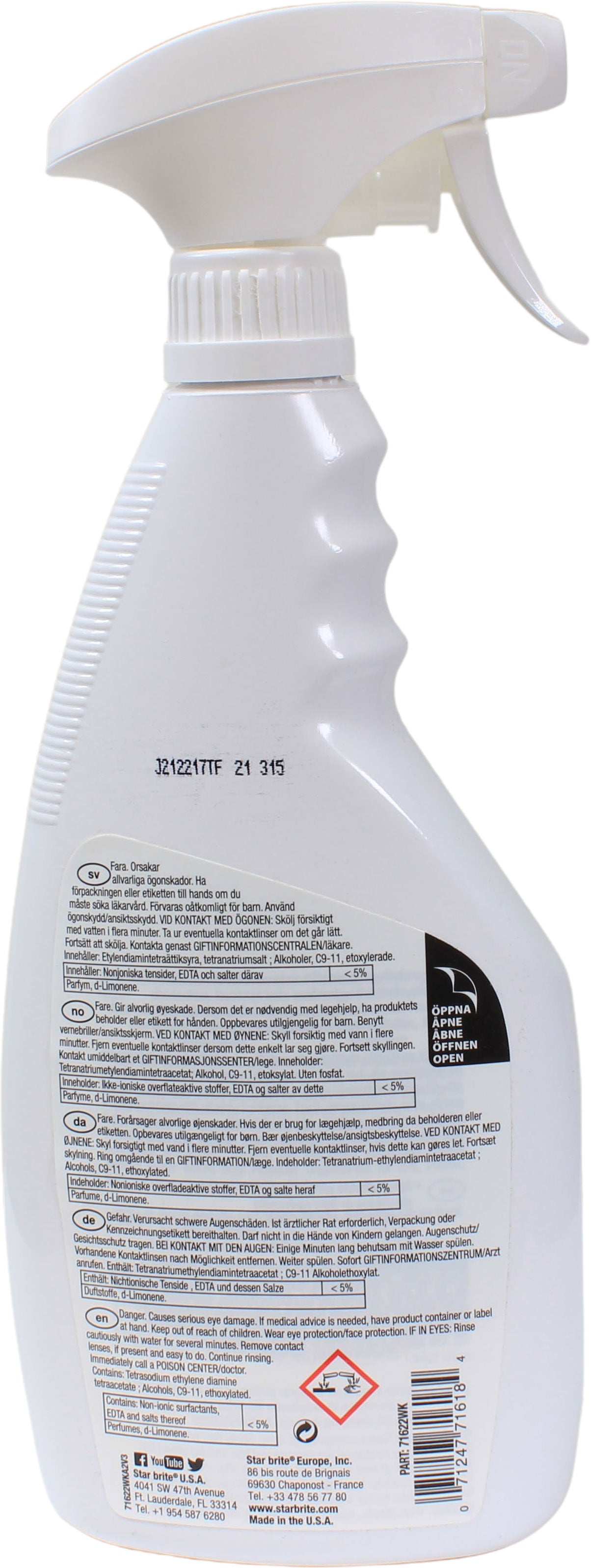 Star Brite Instant Black Streak Remover 650 ml bakside