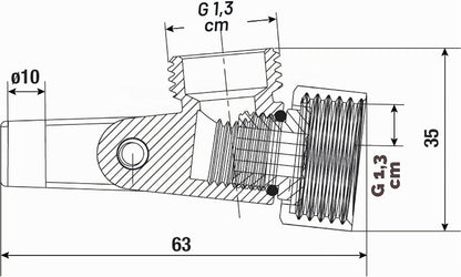 Dethleffs dusjoppheng / dusjledd 1/2"