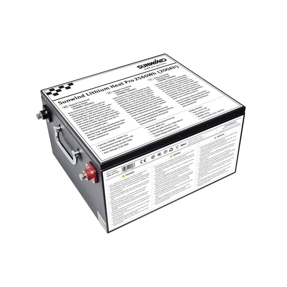 Batteri Sunwind Lithium Heat 12/200At - Marine & Caravan