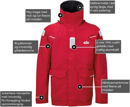 Gill OS2 Offshore Seiljakke herre rød - Marine & Caravan