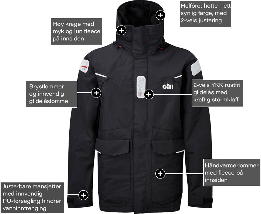 Gill OS2 Offshore seiljakke herre sort - Marine & Caravan