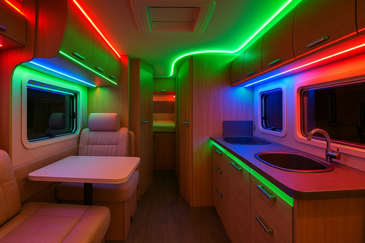 SMD LED Strip 5m RGB 12V montert i bobil