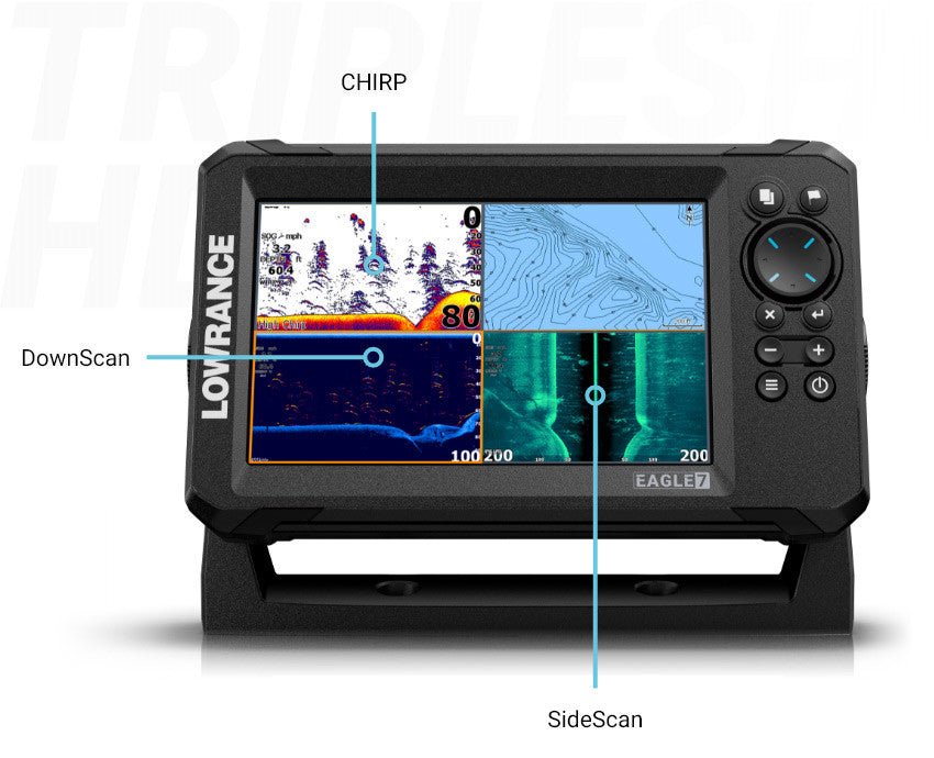 Lowrance Eagle ekkolodd og kartplotter m/svinger SplitShot HD - Marine & Caravan