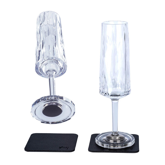 Magnetisk Champagneglass 20cl Plast - 2 stk