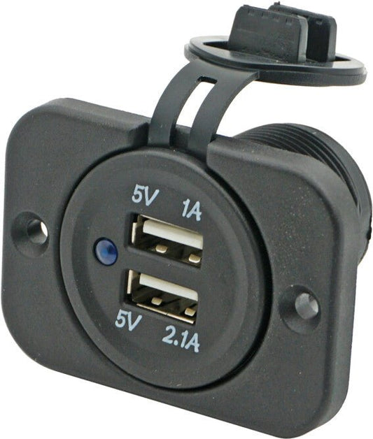 USB uttak, dobbel 12/24V - Marine & Caravan